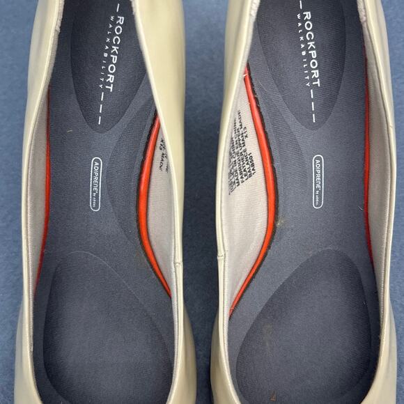 Rockport Walkability Beige Cream Patent Leather Comfort Pump Heel Women 9 - Picture 6 of 7